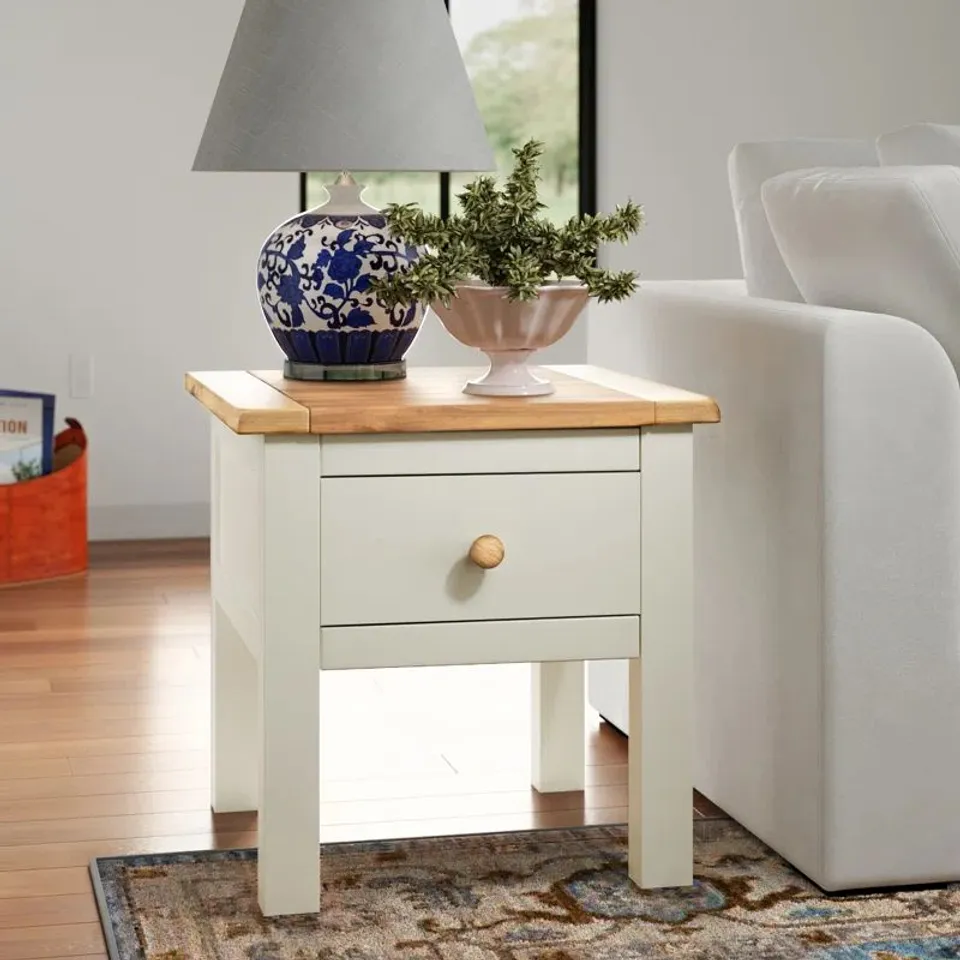 BOXED POMPAY SIDE TABLE WITH STORAGE