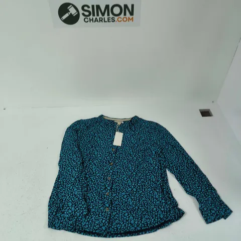 MUDFLOWER WOMEN’S BLUE FLORAL PRINT BLOUSE – UK 16 (EU 44, US 12)