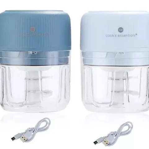 COOK'S ESSENTIALS SET OF 2 USB MINI FOOD CHOPPERS