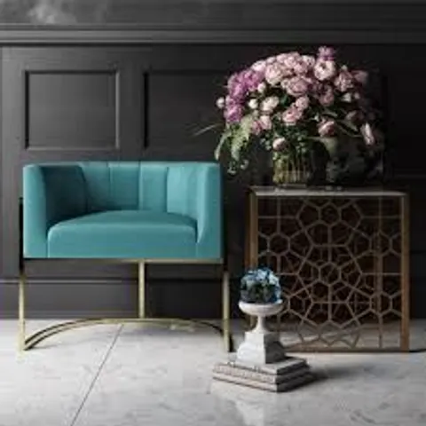BOXED COSMOLIVING ROONEY ACCENT CHAIR TEAL