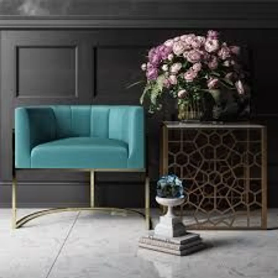 BOXED COSMOLIVING ROONEY ACCENT CHAIR TEAL