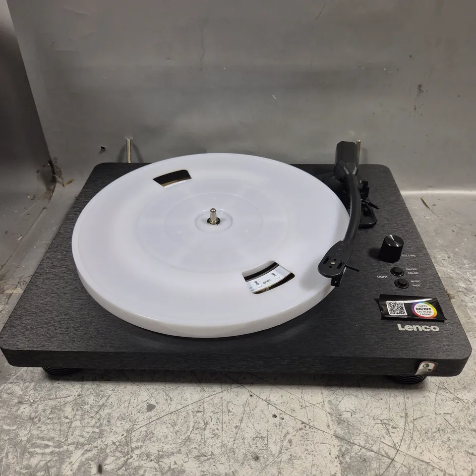 BOXED LENCO LS-50LEDBK LED TURNTABLE WITH BUILT IN SPEAKERS 