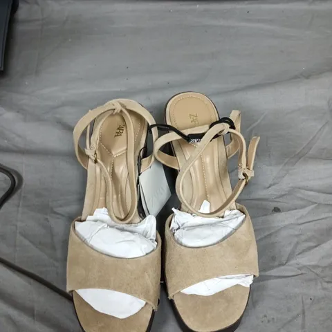 ZARA BEIGE SUEDE SANDALS, WOMEN’S, UK 6 