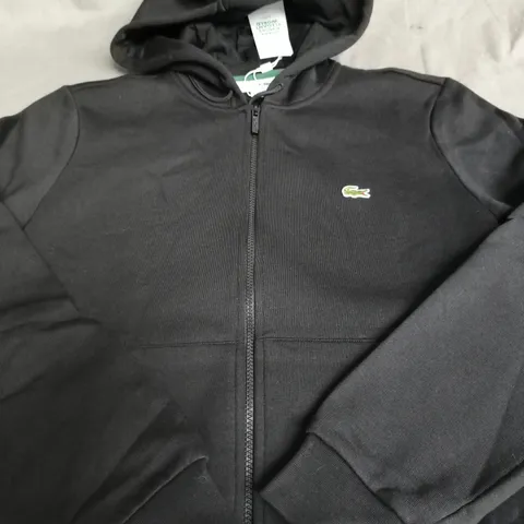 LACOSTE ZIP HOODIE – BLACK - SIZE UNSPECIFIED