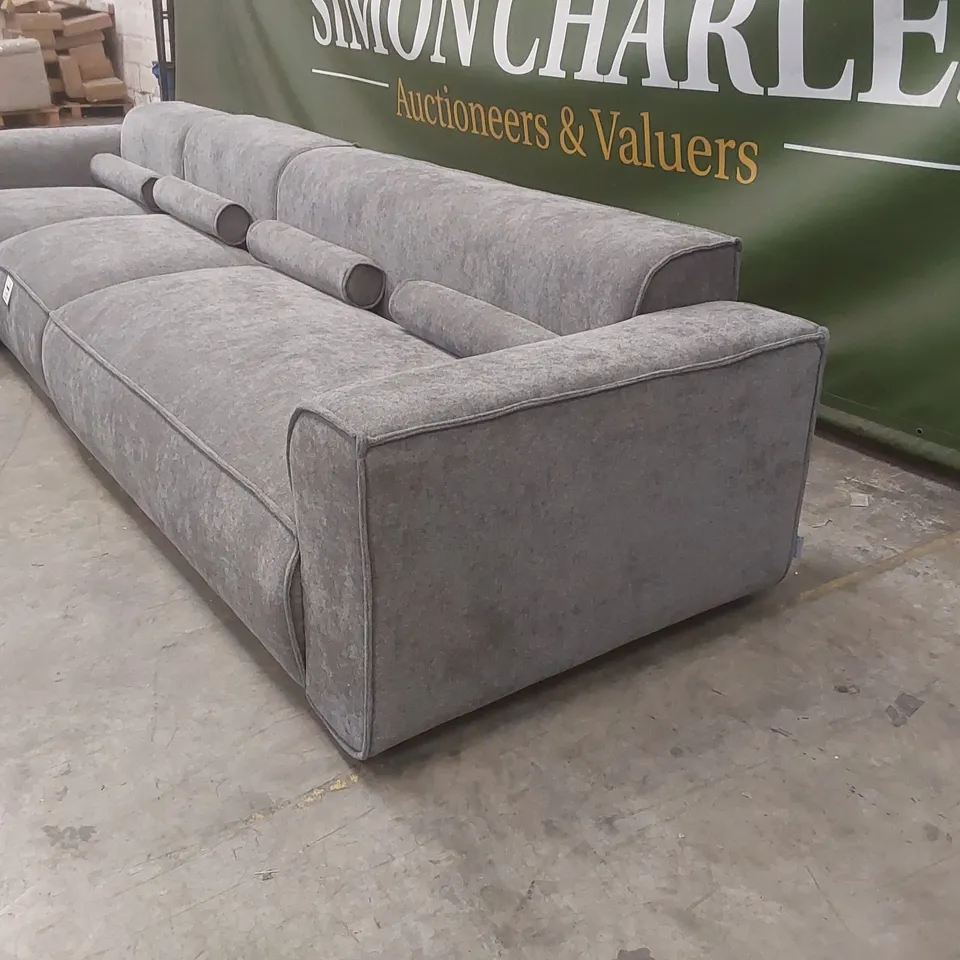 QUALITY DESIGNER FABRIC UPHOLSTERED FLEX FELIX 6 SEATER CORNER SOFA