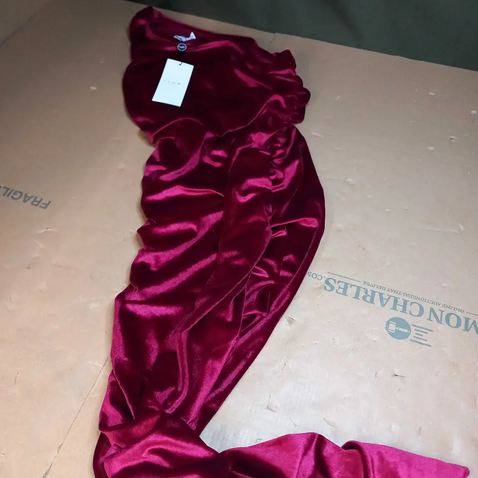 CLUB L BERRY ONE SHOULDER RUCHED MIDI DRESS SIZE 10