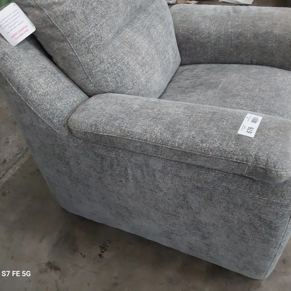 QUALITY ITALIAN DESIGNER PARMA EASY CHAIR GREY FABRIC