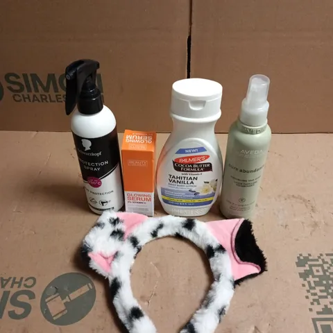 APPROXIMATEY 20 ASSORTED HEALTH AND BEAUTY PRODUCTS TO INCLUDE - PALMER'S COCOA BUTTER - SCHWARZKOPF HEAT PROTECTION SPRAY AND COW HEAD BAND