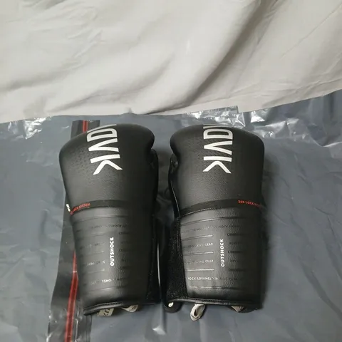 OUTSHOCK BOXING GLOVES – BLACK WITH RED TRIM 