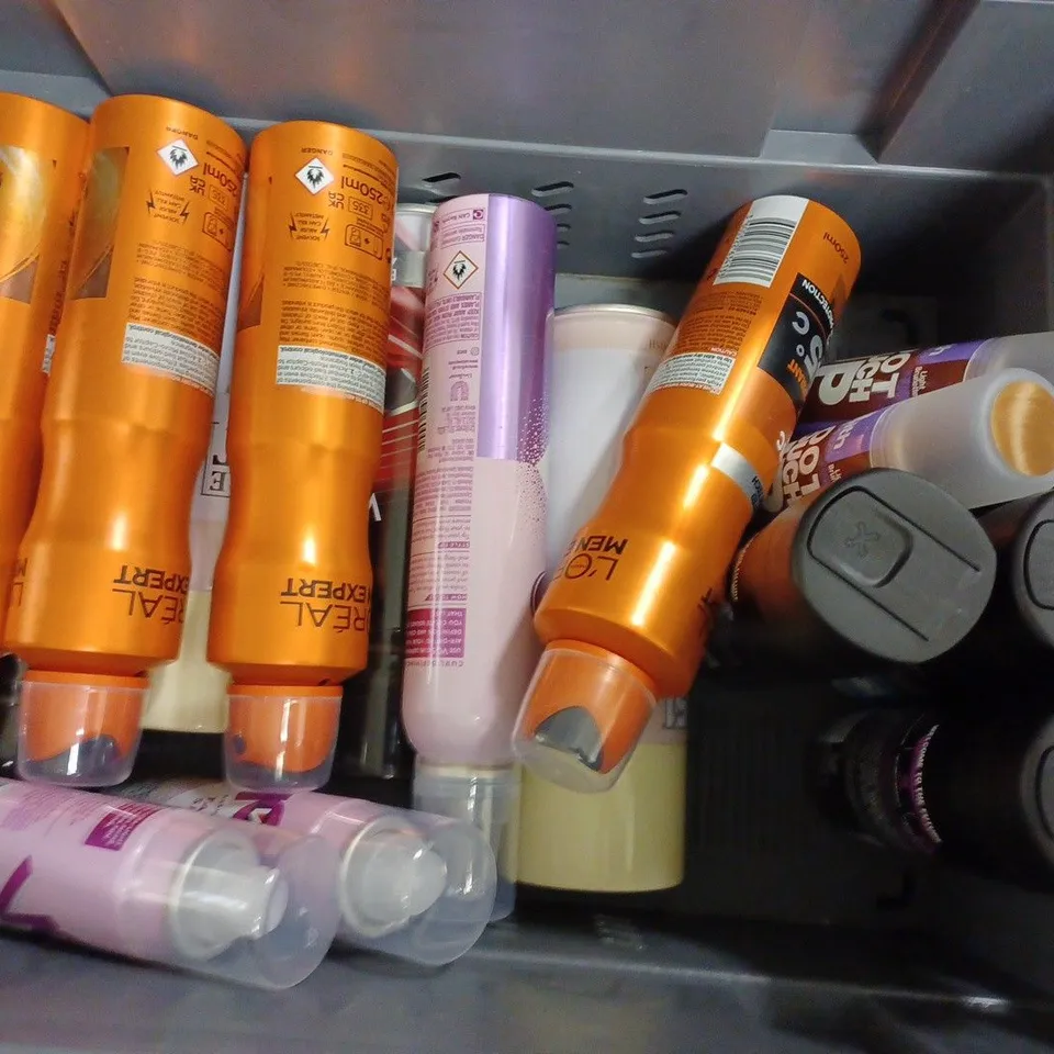 APPROXIMATELY 15 ASSORTED AEROSOLS TO INCLUDE LYNX SPRAYS, PAINTFACTORY QUICK DRYING PAINT, LOREAL EXPERT SPRAY, ETC - COLLECTION ONLY 