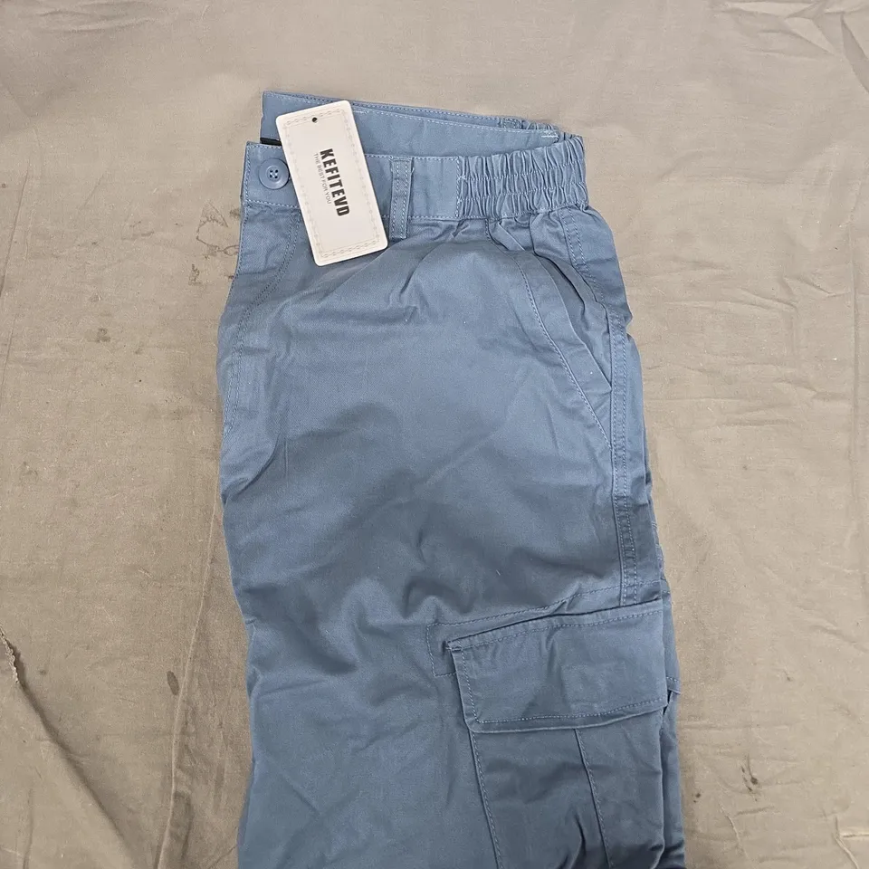 KEFITEVD Blue cargo trousers, men's, UK 36 (US 36) 