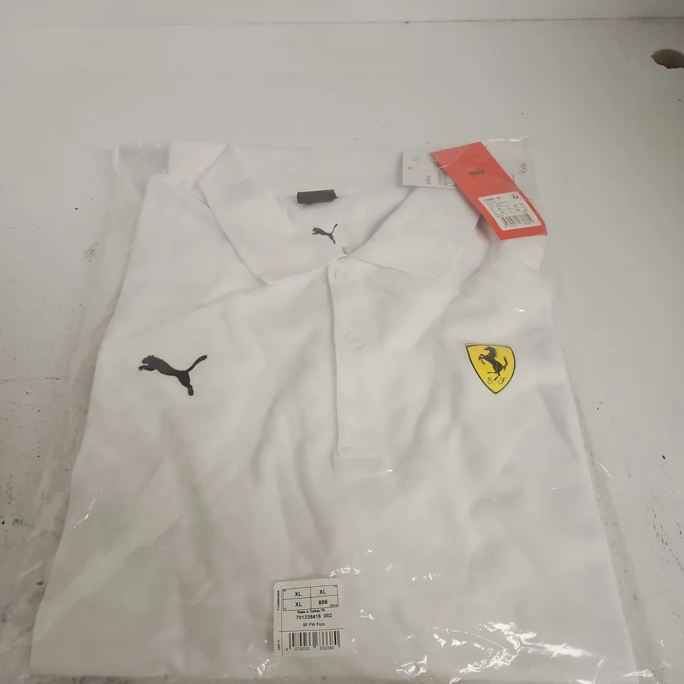 PUMA X FERRARI POLO SHIRT – WHITE, UK XL