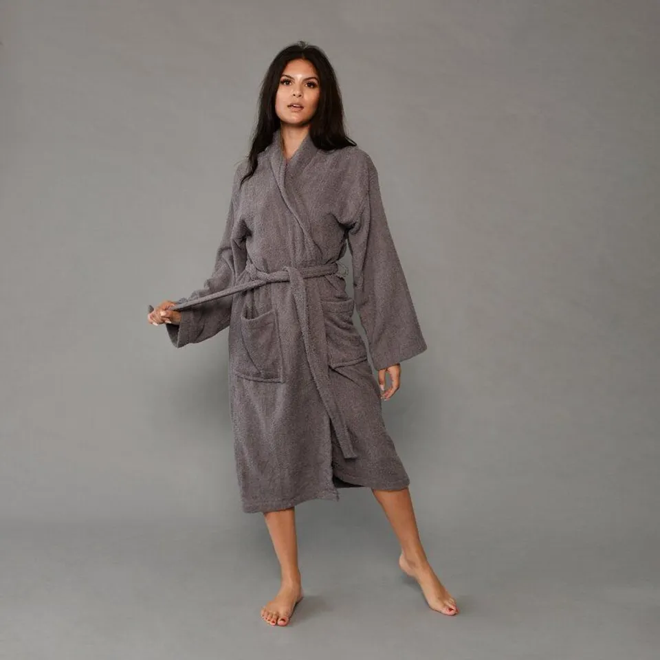 BOXED CEIBHFHIONN TOWEL DRESSING GOWN - CHARCOAL FINISH