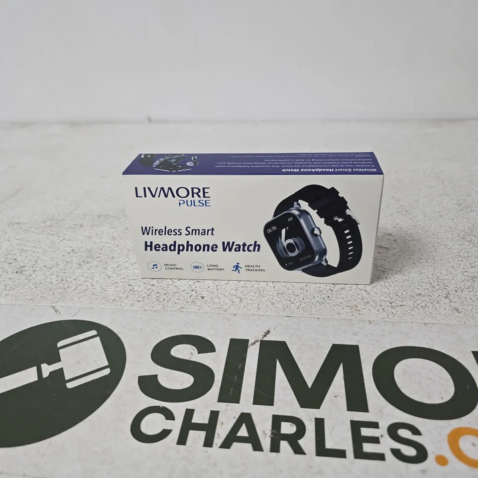 LIVMORE PULSE WIRELESS SMART HEADPHONE WATCH – BOXED
