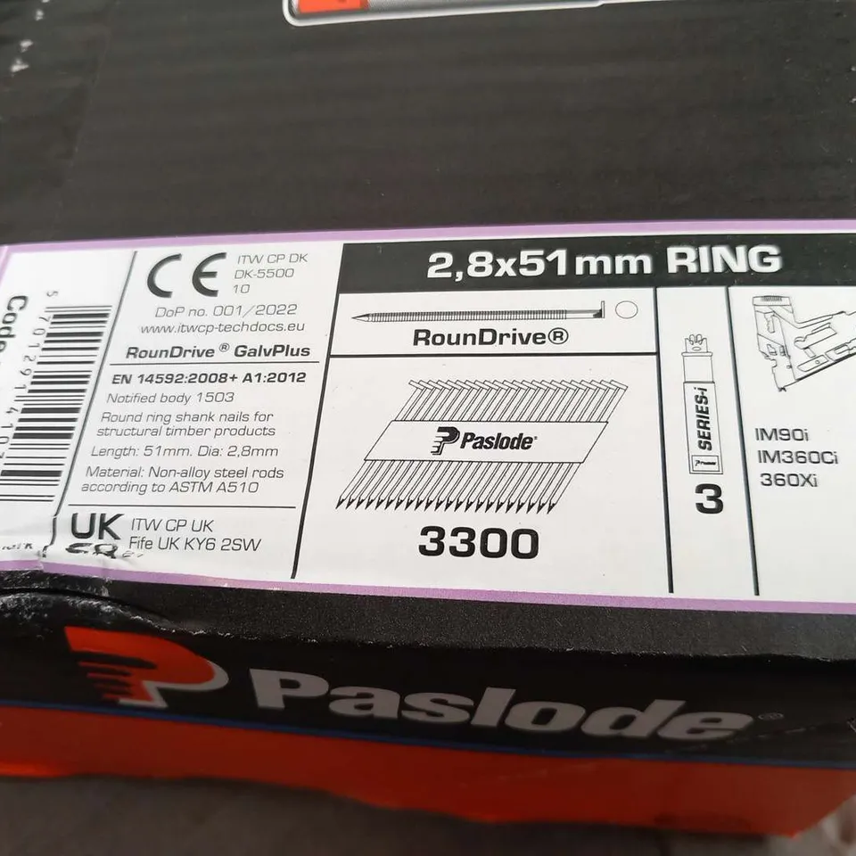 BOXED PASLODE SERIES -I 2.8X51MM RING COVERED OUTDOOR GALV PLUS