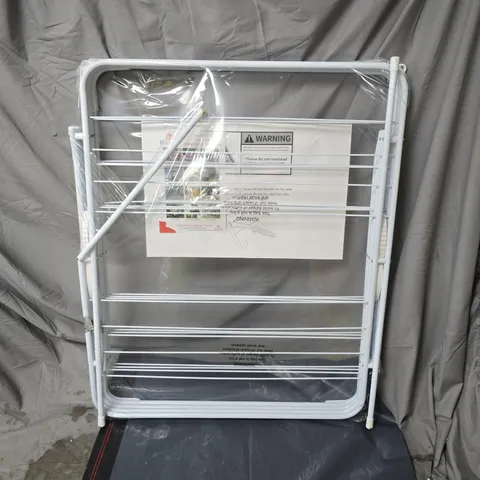 THE HOME HUT FOLDABLE CLOTHES AIRER / DRYING RACK – WHITE METAL