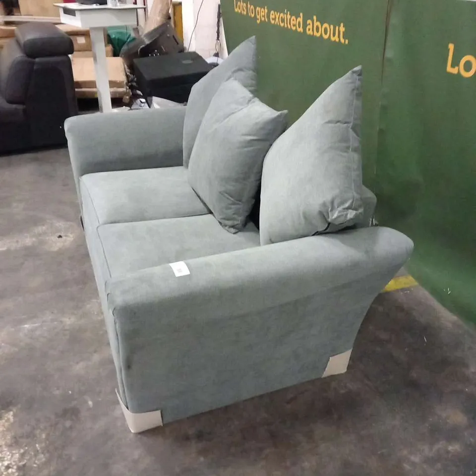 DESIGNER DURY GREY FABRIC TWO SEATER SOFA