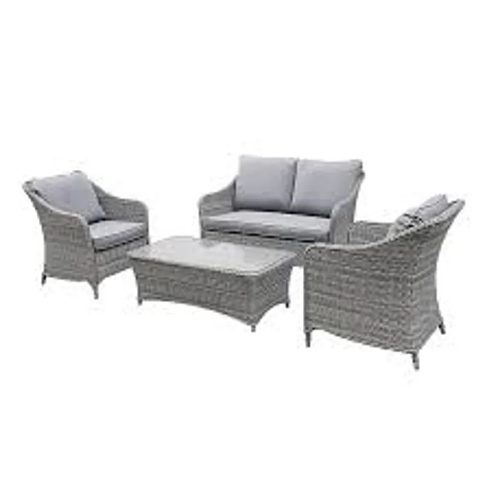 BOXED HAMILTON WICKER CHAISE LOUNGE & COFFEE TABLE