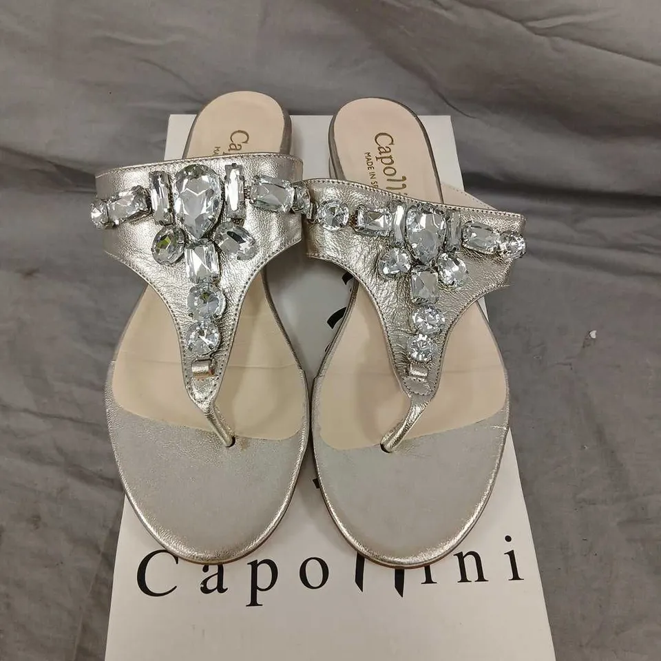CAPOLLINI ANABELL SILVER SANDALS – UK 4.5 (EU 37)