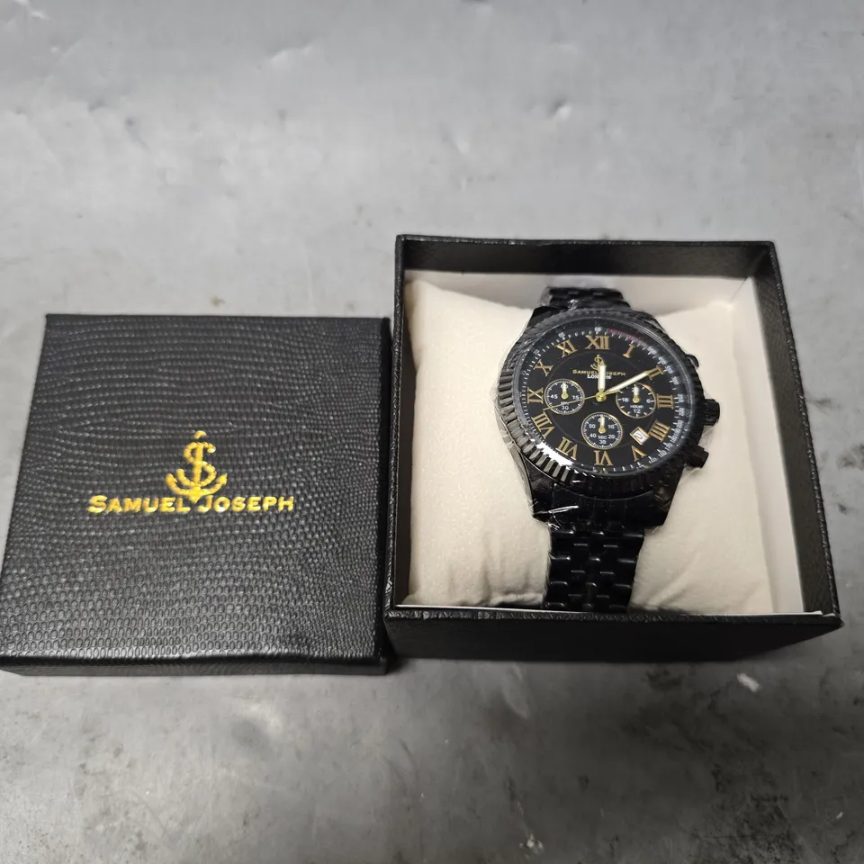 SAMUEL JOSEPH SPEED EXQUISITE BLACK DIAL WATCH 