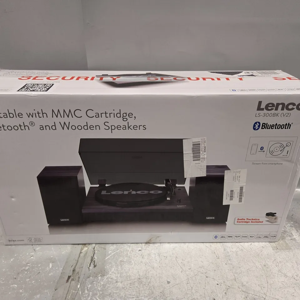BOXED LENCO LS-300BK V2 TURNTABLE WITH BLUETOOTH 