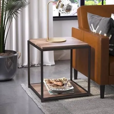 BOXED DOREL QUINCY END TABLE WEATHERED OAK (1 BOX)