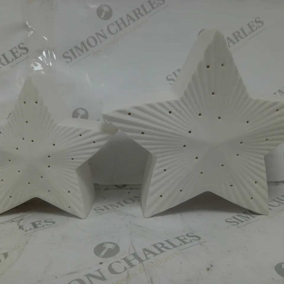 BOXED K BY KELLY HOPPEN SET OF LARGE CERAMIC LIGHT UP ORNAMENTS