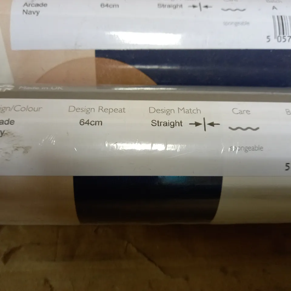 JOHN LEWIS ARCADE NAVY WALLPAPER x6
