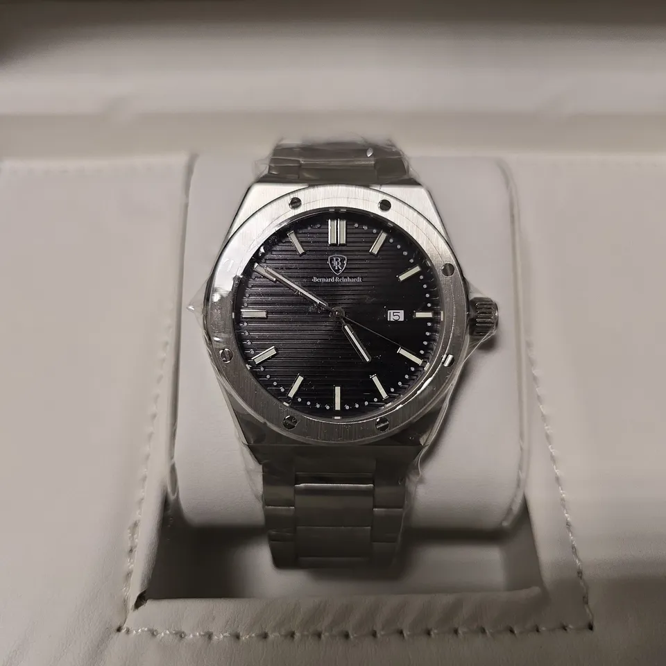 BERNARD REINHARDT WATCH – TEXTURED DIAL – 316 STAINLESS STEEL CASE & STRAP – SWISS MOVEMENT – SAPPHIRE CRYSTAL - 5 ATM WATER RESISTANT – GIFT BOX