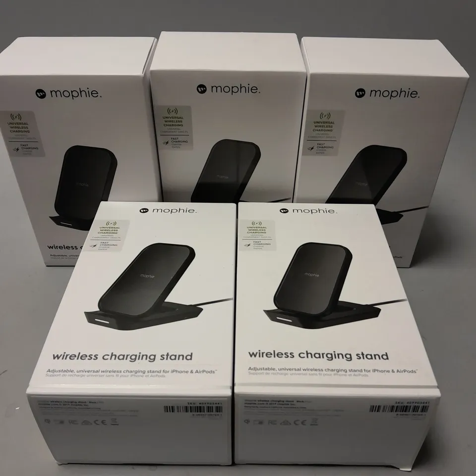 5 BOXED MOPHIE WIRELESS CHARGING STANDS
