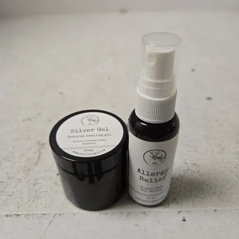 AS LIVING ALLERGY RELIEF SPRAY & SILVER GEL NATURAL HEALING GEL – HEALTH & BEAUTY PAIR (2 ITEMS)