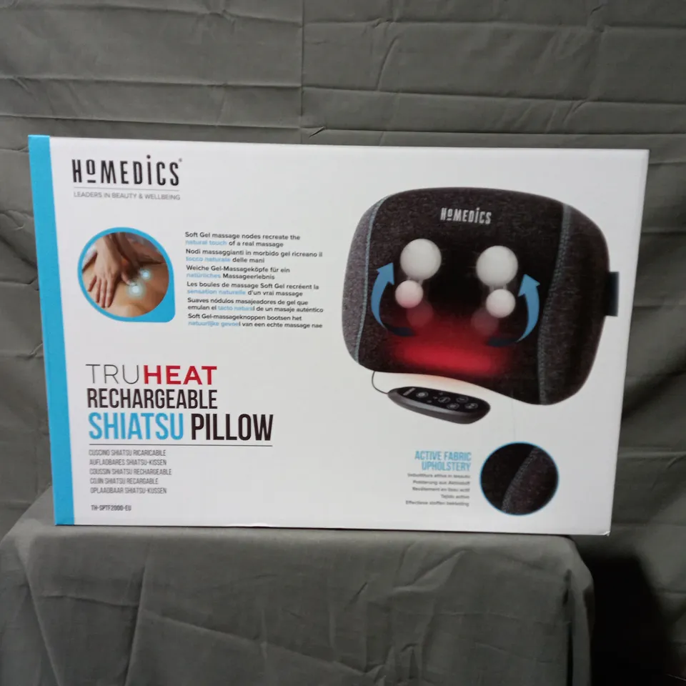 BOXED HOMEDICS TRUHEAT RECHARGEABLE SHIATSU PILLOW