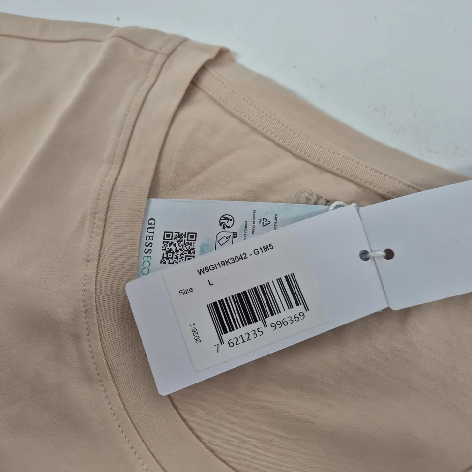 GUESS ECO T‑SHIRT – BEIGE, UK SIZE L