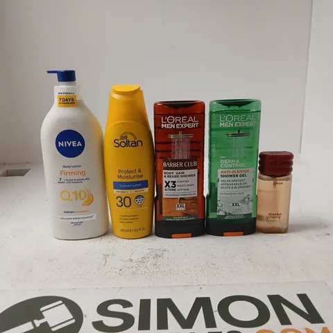 TOTE OF APPROXIMATELY 20 ASSORTED COSMETIC ITEMS TO INCLUDE NIVEA, BOOTS SOLTAN, LOREAL MEN EXPERT SHOWER GEL, GISON GLAZED CHERRY HAIR AND BODY MIST ETC