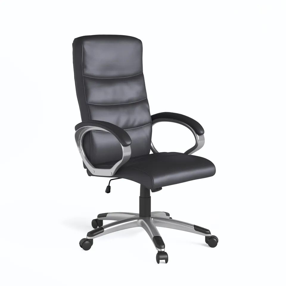 BOXED ALPHASON HAMPTON LEATHER OFFICE CHAIR - BLACK (1 BOX)