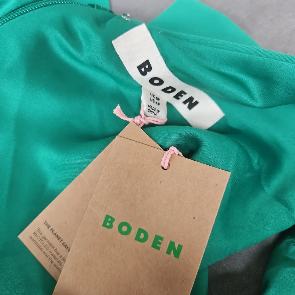 BODEN WOMEN'S EMERALD GREEN DRESS, UK SIZE P8