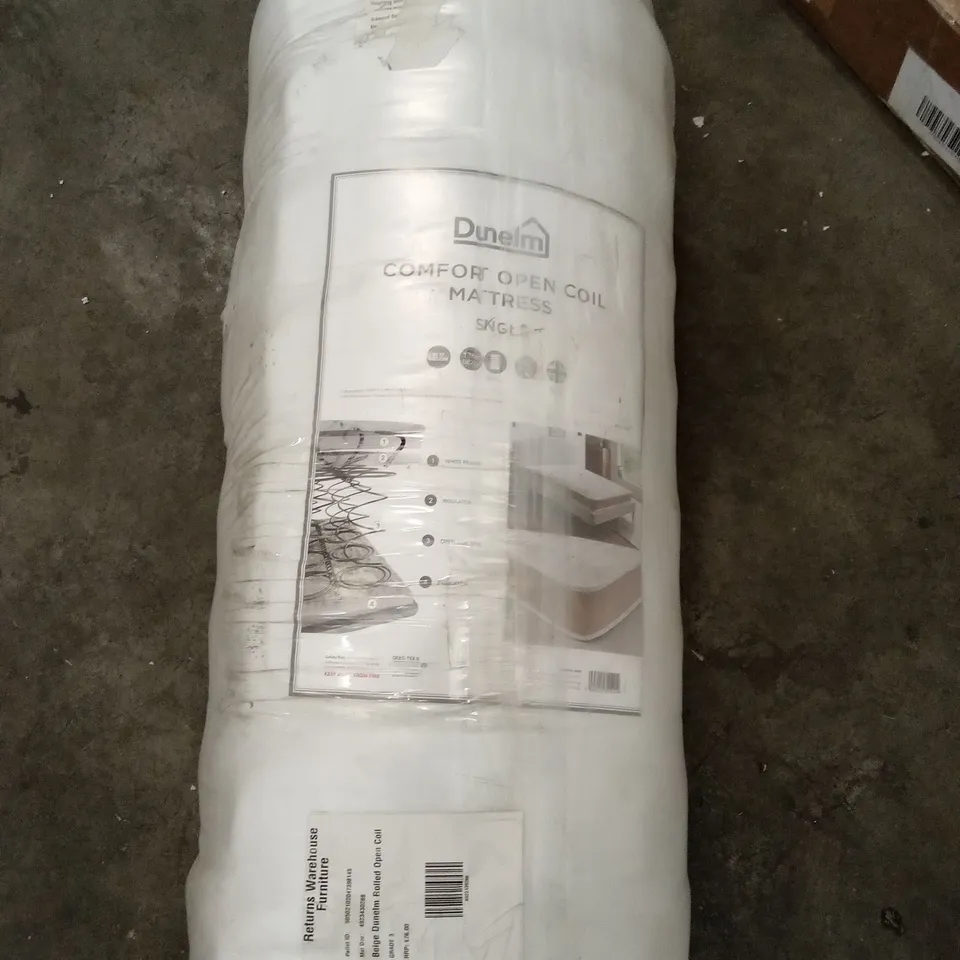 QUALITY BAGGED AND ROLLED COMFORT OPEN COIL MATTRESS SINGLE