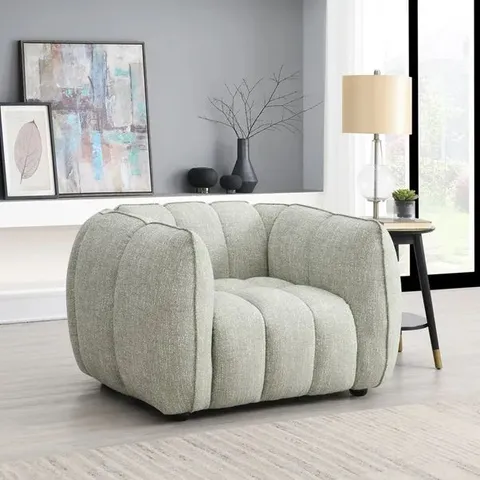 BOXED OAKCREST CHENILLE ARMCHAIR - PALE GREEN (1 BOX)