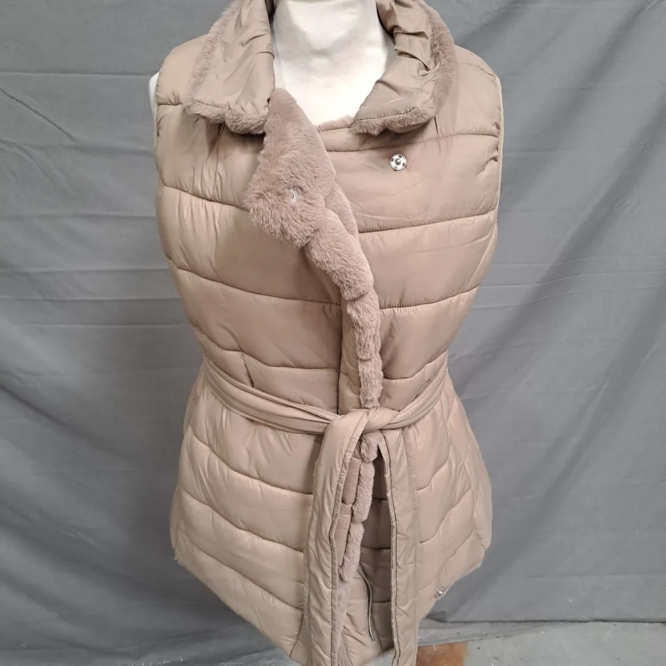 CRYSTAL KOBE FUR COMBO PUFF GILET IN MINK SIZE S