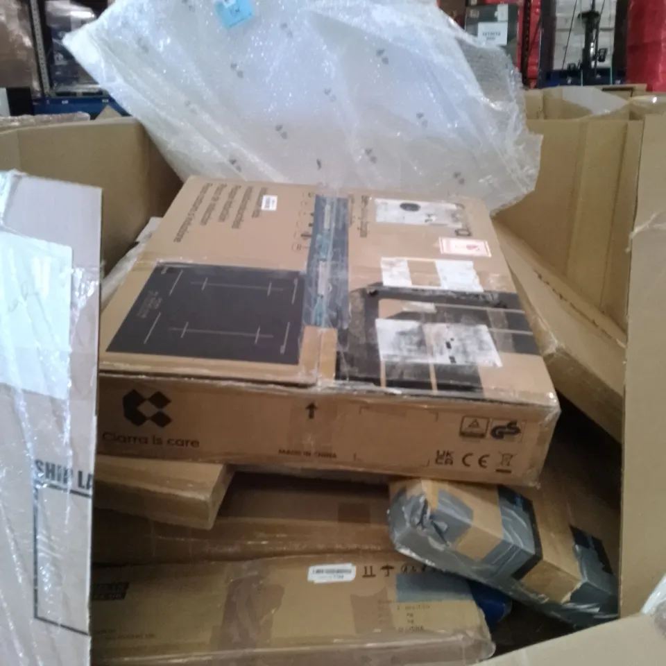 UNPROCESSED PALLET OF ASSORTED HOUSEHOLD GOODS TO INCLUDE INDUCTION HOB, PAVEMENT BOARD, AND 3D WALL PANELS