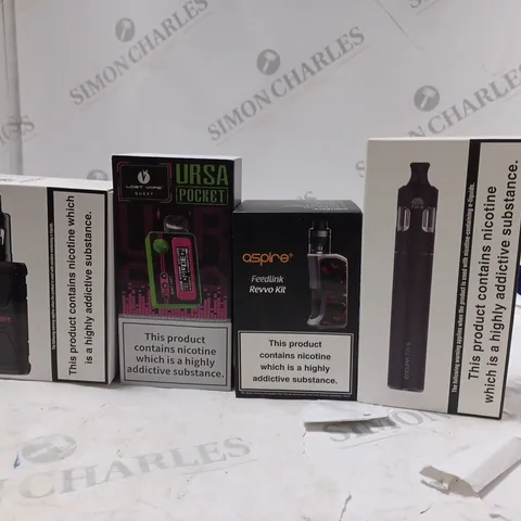 APPROXIMATELY 25 BOXED E-CIGARETTES TO INCLUDE ASPIRE REVVO KIT , LOST VAPE QUESTS , INNOKIN ENDURA T20 S , ETC