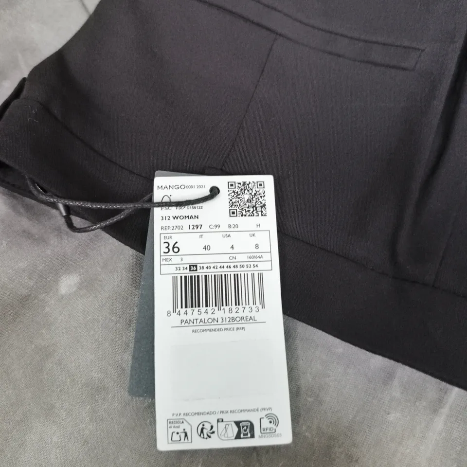 MANGO WOMEN’S BLACK TROUSERS – MODEL 312WOMAN, UK 8 (EU 36)