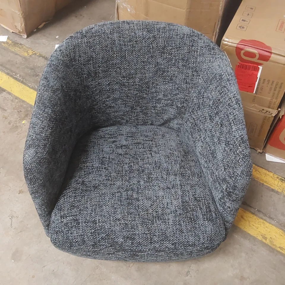 DANETTI NATALIA CHUNKY WEAVE DARK BLUE SWIVEL ACCENT CHAIR