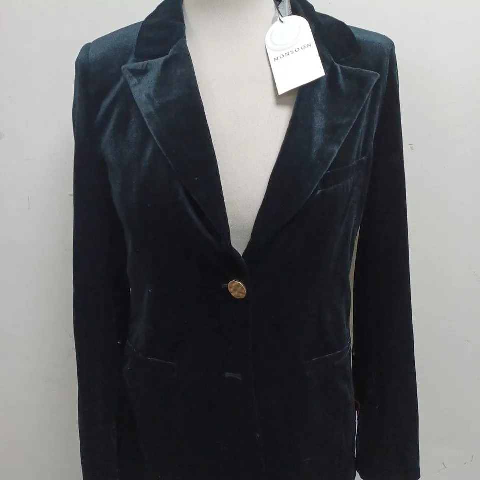 MONSOON VERITY VELVET SB JACKET - UK 8