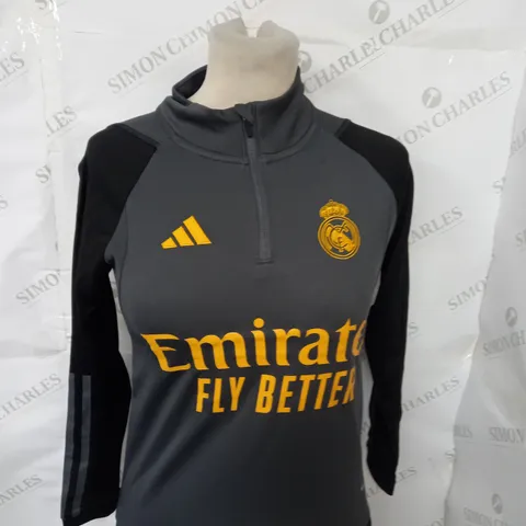 REAL MADRID 1/4 ZIP TRAINING TOP SIZE 10