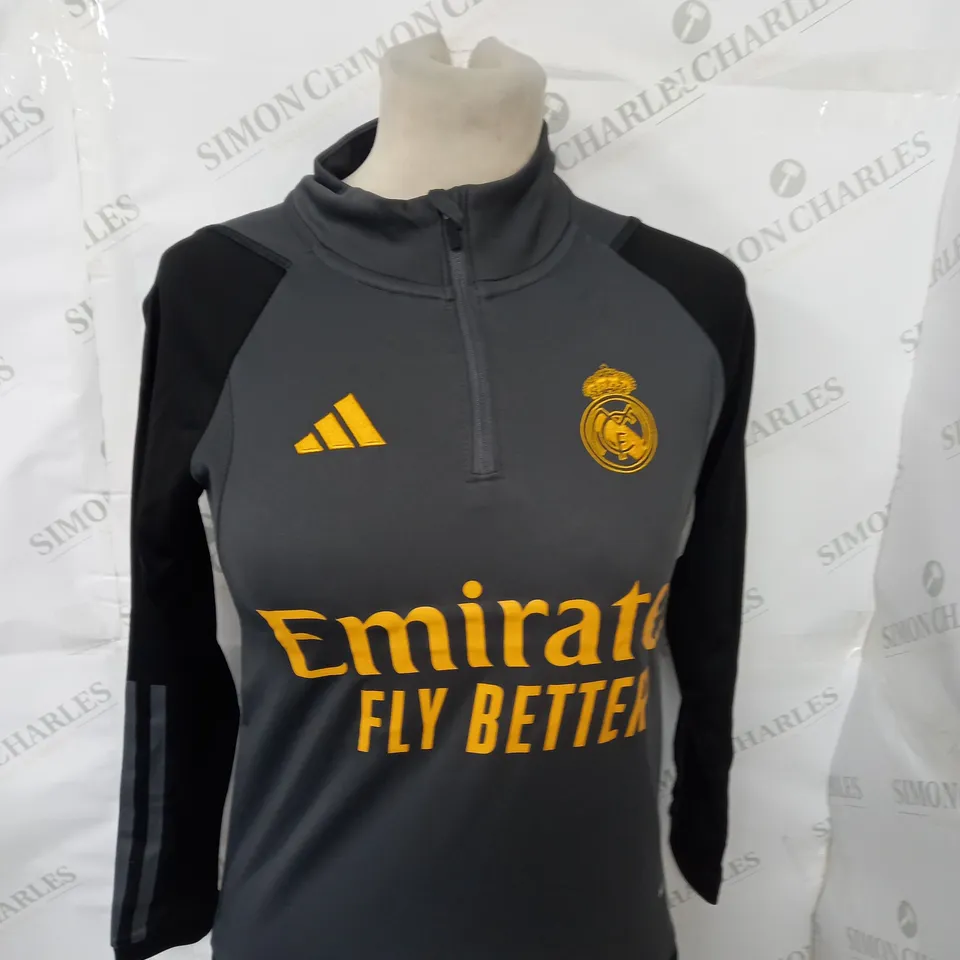 REAL MADRID 1/4 ZIP TRAINING TOP SIZE 10