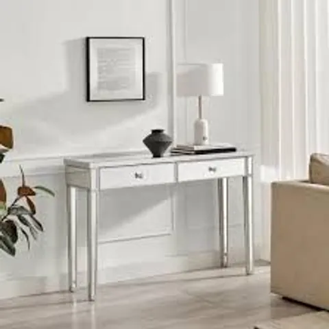 BOXED VENETIAN MIRRORED CONSOLE AND VANITY DRESSING TABLE