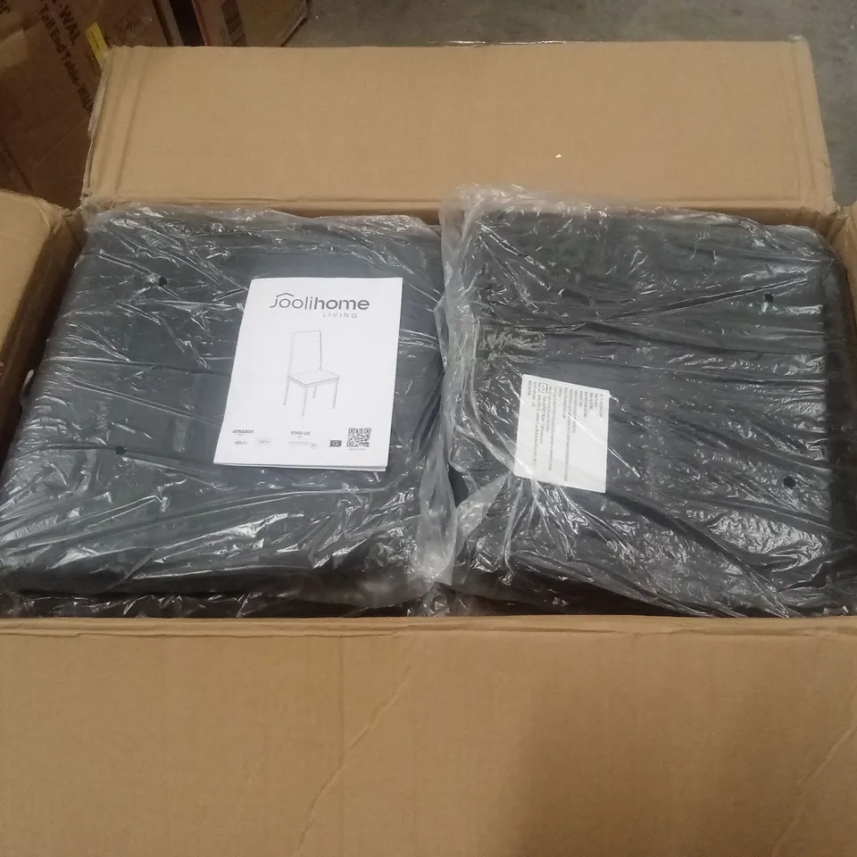 BOXED SET OF 2 PU LEATHER DINING CHAIRS