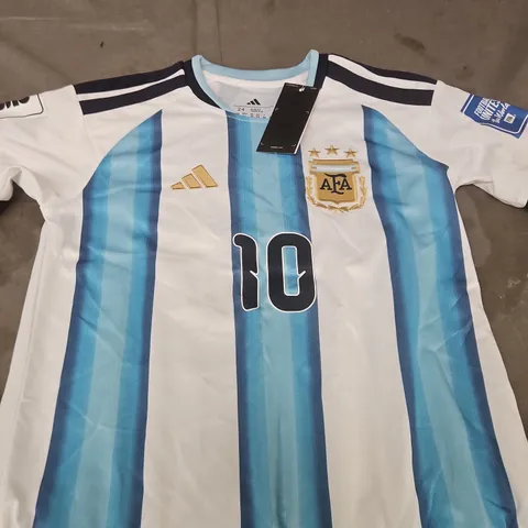 ARGENTINA KIDS FOOTBALL JERSEY – MESSI 10, ADIDAS (AFA CREST) SIZE 24