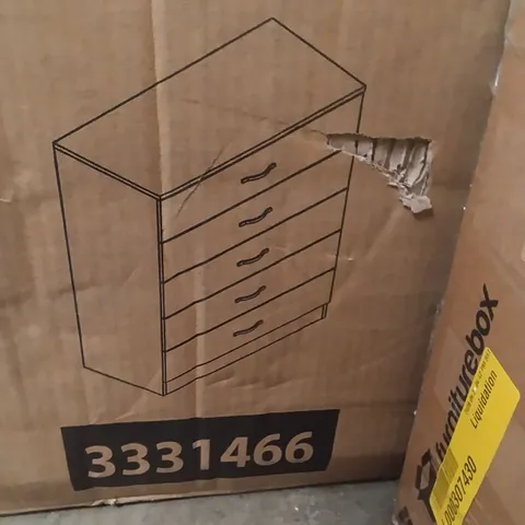 BOXED RIANO 5 DRAWER CHEST - GREY (1 BOX)